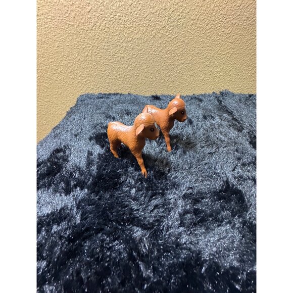 Barbie Sweet Orchard Farm  Brown Cow Calf Figurines Set Of 2 - Picture 2 of 5